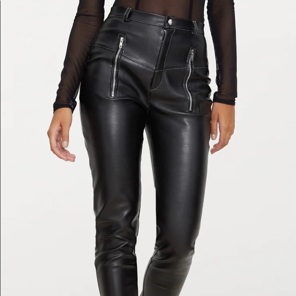 Pretty little thing black leather pants - Picture 1 of 5